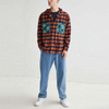 OEM Manufacturer Custom Men Hood Cotton Button Up Plaid Checked Pattern Long Sleeve Shirt With Chest Pockets