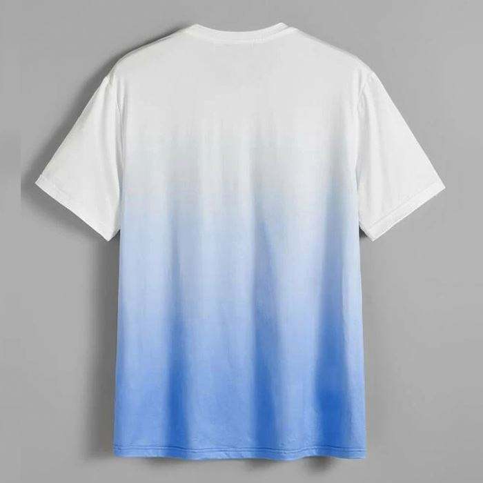 Professional Factory Custom Tshirt Slogan Graphic Printed Ombre Men Short Sleeve Basic Premium Tshirt