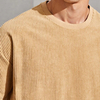 OEM Nieuw ontwerp Korte mouw Hoge kwaliteit aangepaste mannen Bulk gewoon geribbeld corduroy T-shirt