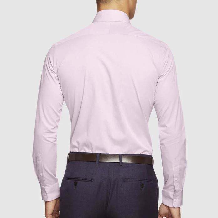 Nhà sản xuất OEM Phong cách thời trang mới Áo sơ mi nam dài tay Slim Fit màu hồng Dobby