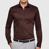 OEM Proizvajalec visokokakovostna moška obleka majica Burgund Slim Fit Redni ovratnik z dolgimi rokavi