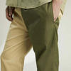 OEM Manufacturer Custom Cotton Twill Pant Color Block Two Tone Contrast Pants Trousers