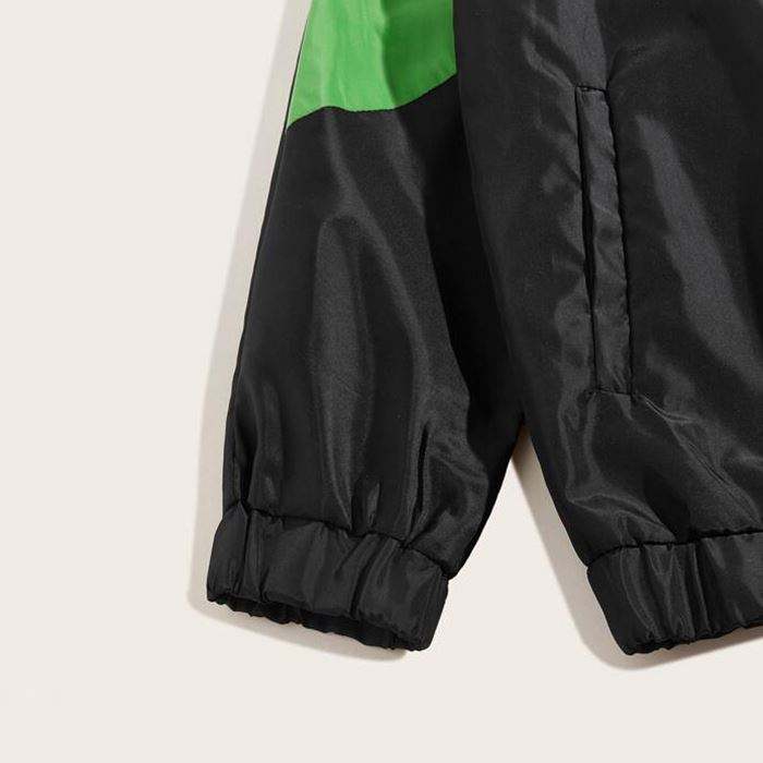 Bulk Hot Sale Streetwear Color Block Zip Opening Men Wind Breaker Jacket