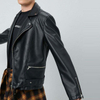 Mens New Fashion Style Hot Sale High Quality Leather Moto Zipper Up Jackets