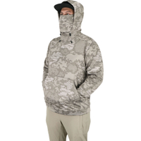 ผู้ผลิต OEM โลโก้ที่กำหนดเอง 100% Poly Bonded Microfleece Face Cover Masked Tactical Men Fishing Hoodie