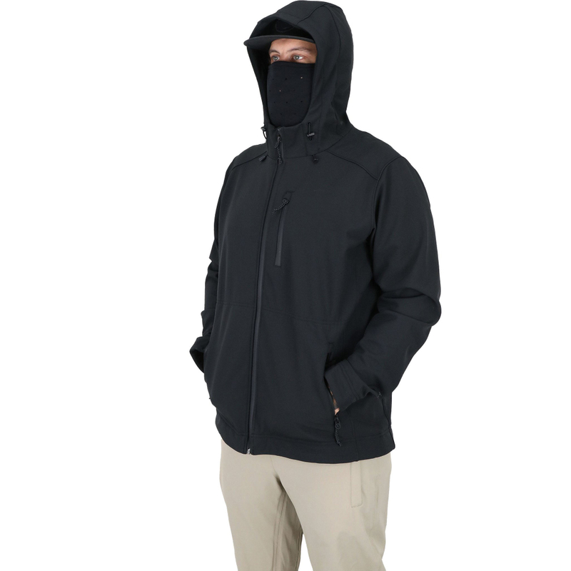 OEM Manufacturer Custom Logo Face Cover Masked Windproof Softshell Men Zip Up Fishing Jacket