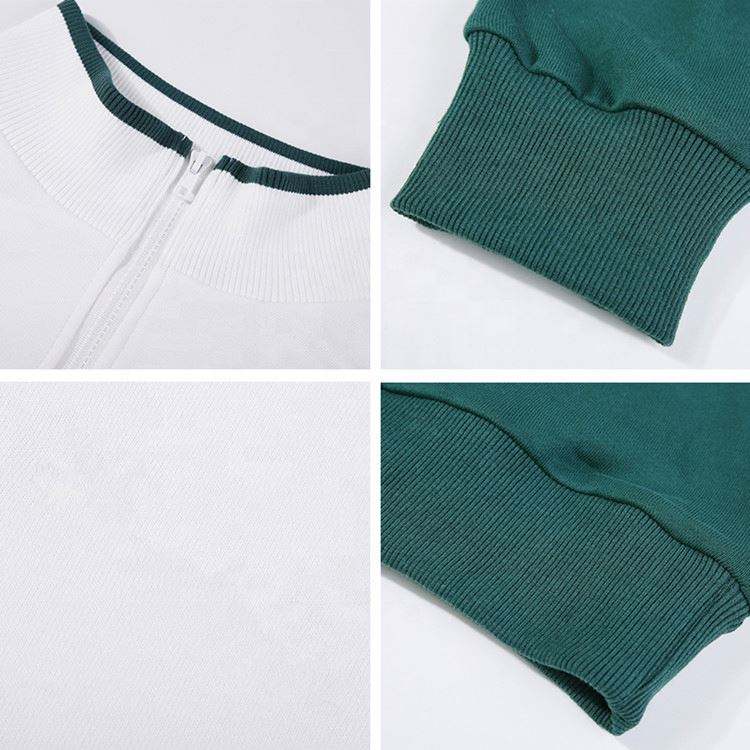 OEM Manufacturer 2022 Stand Collar Cotton Half Zip Sweatshirts Color Block Fashion Pullover Hip Hop Sweatshirts Men