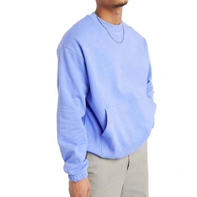 OEM Manufacturer Custom Hoodie Basic Style Drop Shoulder Sweatshirts Oversized Plain Men's Coats Crewneck Sweatshirt
