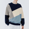 OEM Manufacturer Customized Logo Patchwork O-Neck Oversized Sweatshirt High Street Sweatshirt Men