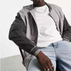 OEM Manufacturer Custom High Quality Button Up Men's Grey Color Patchwork Baseball Jacket