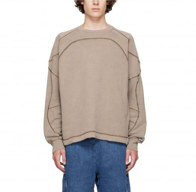 Производитель OEM Custom Cotton French Terry Mens Contrast Stitching Негабаритная экипаж.