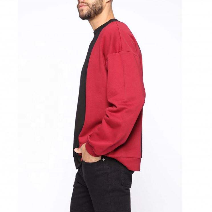 OEM Manufacturer Custom Cute Streetwear Crewneck Oversized Splicing Color Block Sweatshirts