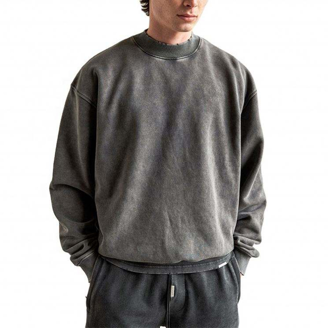 OEM Manufacturer Custom Coat's Logo Vintage High Quality Cotton Oversized Heavy Weight Washed Sweatshirt