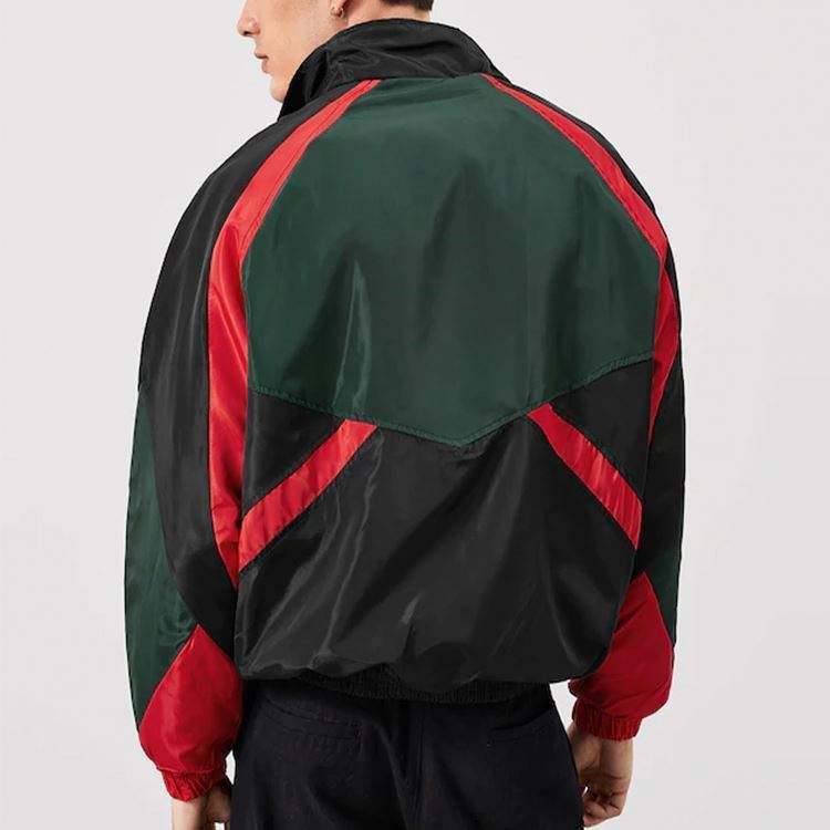 Oem Manufacturer Custom Logo Running Patchwork Long Sleeve Elastic Cuffs Zip Up Windbreaker Jacket