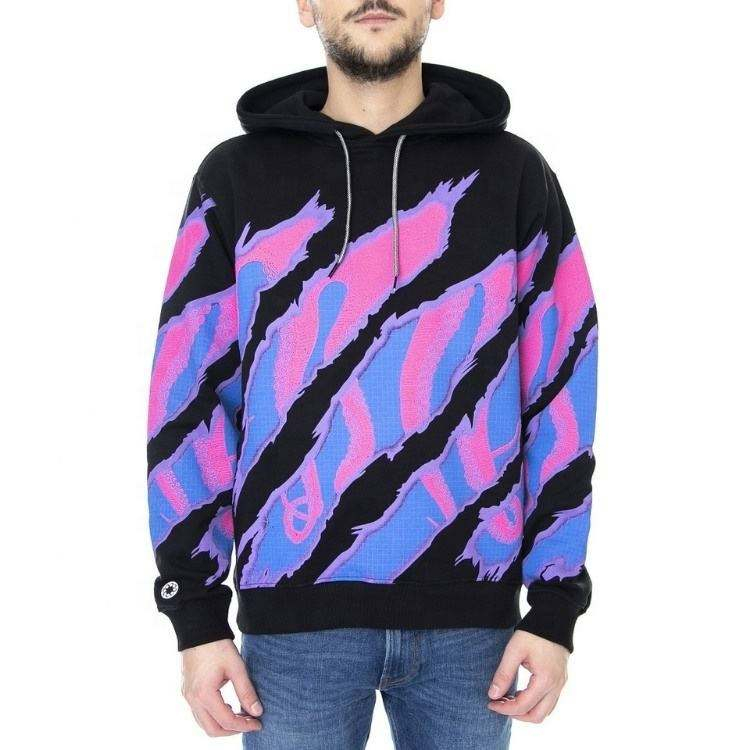 OEM Manufacturer Custom Men Outdoor Streetwear Long Sleeve Pullover Graphic Print Hooded Fashion Black Vintage Hoodies