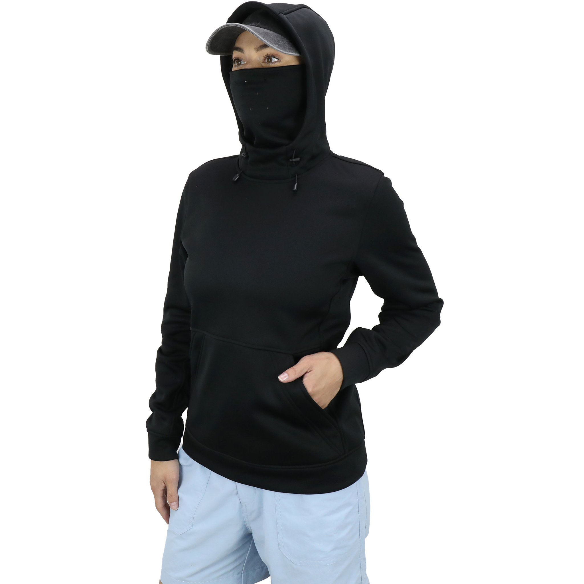 OEM ထုတ်လုပ်သူ စိတ်ကြိုက်လိုဂို Sun Protection နည်းပညာဆိုင်ရာ Face-Mask Anti-uv Women Fishing Hoodie