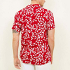 OEM Manufacturer Casual Hawaiian Red Leaf Print Short Sleeve Men Shirt
