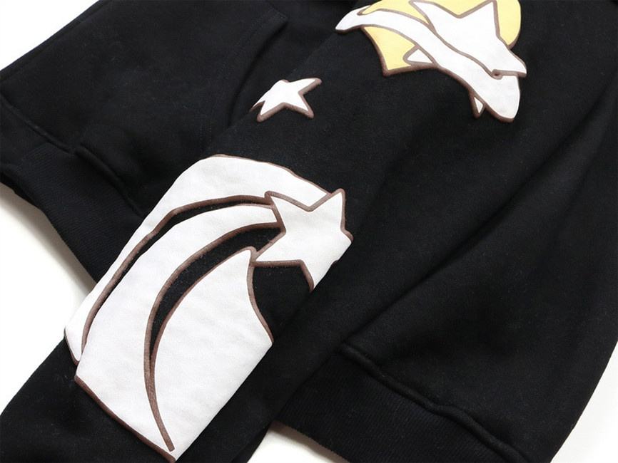 OEM Manufacturer Custom Men's Star Print Zipper Hoodie Long Sleeve Sweater