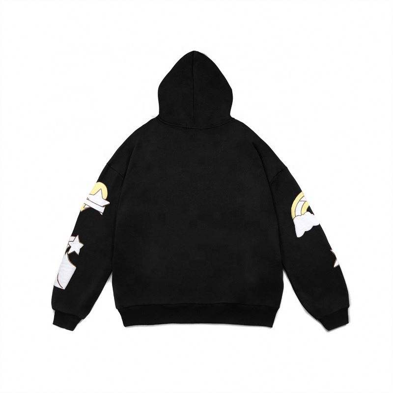 OEM Manufacturer Custom Men's Star Print Zipper Hoodie Long Sleeve Sweater