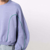 OEM Manufacturer Custom Men Oversized Cotton Contrast Stitching Crewneck Sweatshirt Drop Shoulder Hoodie Pullover