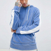 OEM Manufacturer Custom Mens Side Stripe Velour Hoodie Vintage Oversized Velvet Hoodie Pullover