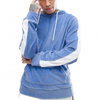 OEM Manufacturer Custom Mens Side Stripe Velour Hoodie Vintage Oversized Velvet Hoodie Pullover