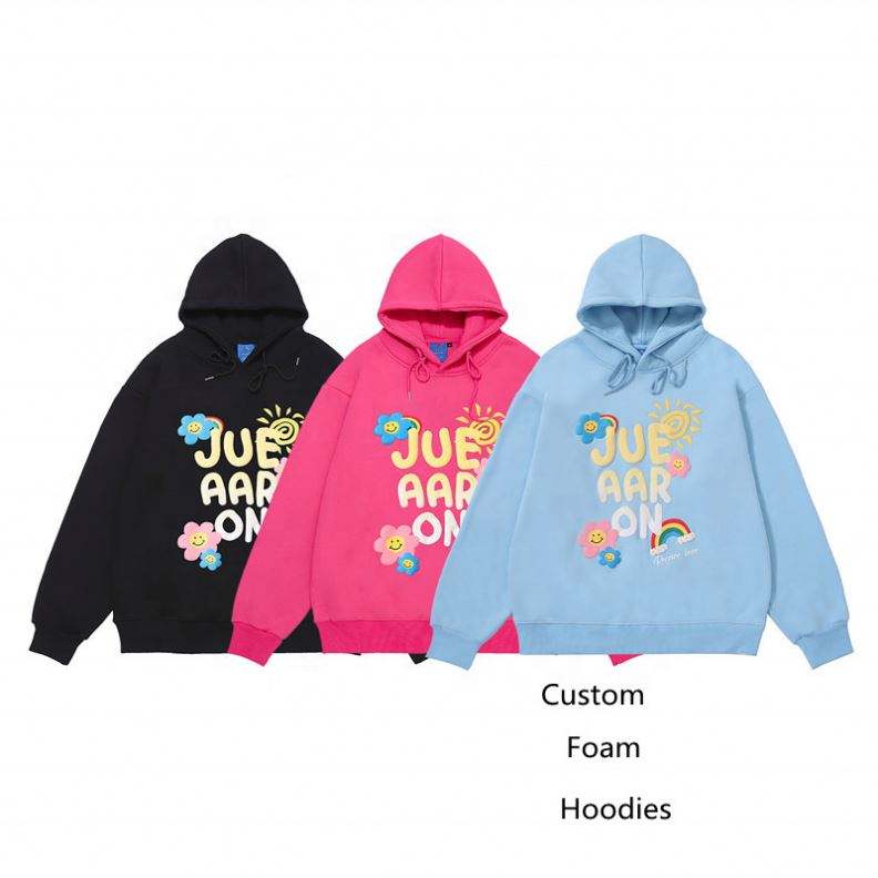 OEM Manufacturer Newest Design Oversized High Quality Puff 3D Foaming Printing Hoodie Men Women