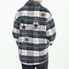 Oem Manufacturer Customized Anti Wool Plaid Applique Men's Coat Casual Loose Plus Size Jacket