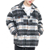 Oem Manufacturer Customized Anti Wool Plaid Applique Men's Coat Casual Loose Plus Size Jacket