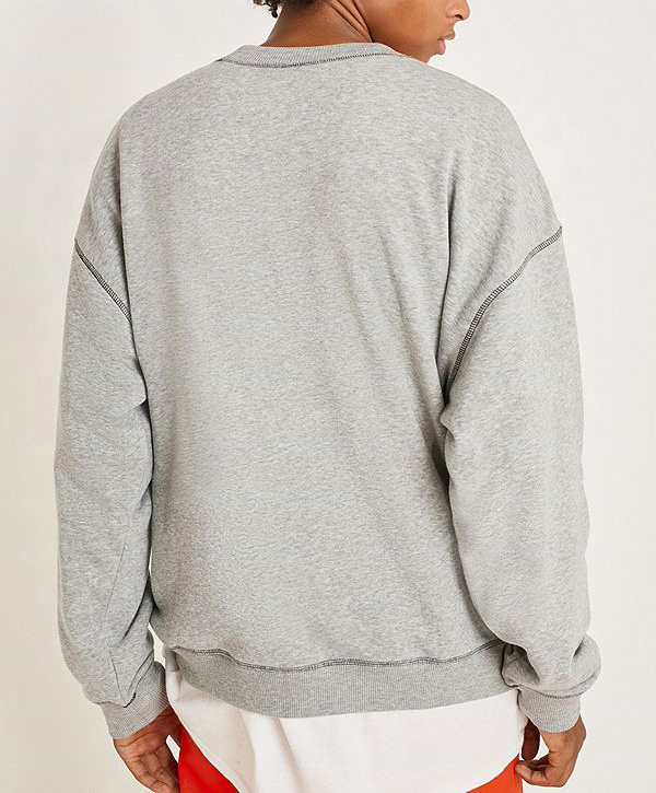 OEM Manufacturer Custom Men's Cotton Crew Neck Oversized Contrast Stitching Sweatshirts Drop Shoulder Plain Pullover