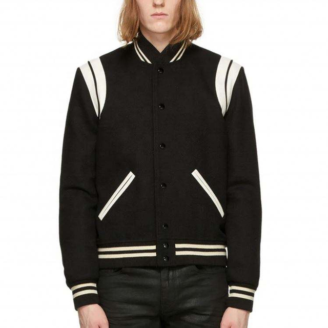Oem Manufacturer Custom High Quality Bomber Wholesale Men Black Baseballs Jacket