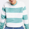 OEM Manufacturer Custom High Quality Mens Striped Crew Neck Long Sleeve Cotton Fleece Sweatshirt Pullover Hoodies