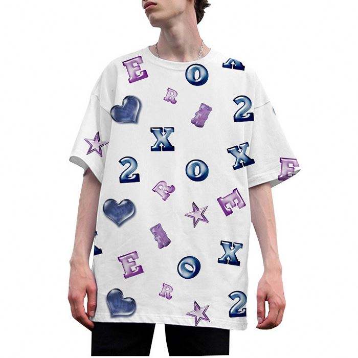 Estilo de Calle Principal, ropa de calle de gran tamaño, camisetas de verano para hombres, camiseta de media manga con estampado personalizado, camisetas de cuello redondo