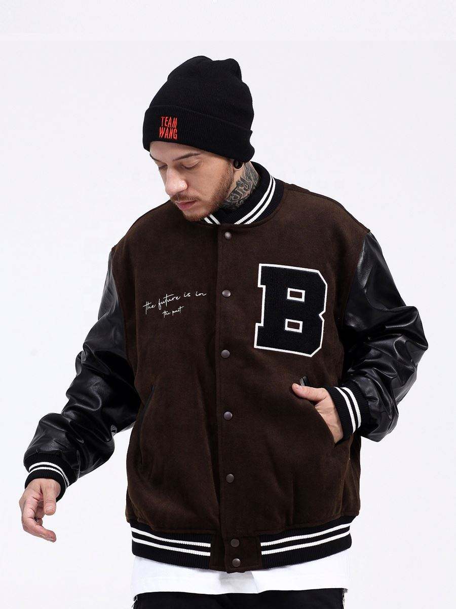 OEM Manufacturer Custom Men's Coats American Retro Vintage Baseball Uniform Trend Embroidery Winter Leather Men Clothing Jacket