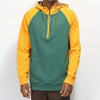 OEM Manufacturer Men Customized High Quality 100 Cotton Yellow Green Color Block Blank Hoodies Sweatshirt
