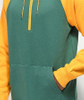 OEM Manufacturer Men Customized High Quality 100 Cotton Yellow Green Color Block Blank Hoodies Sweatshirt