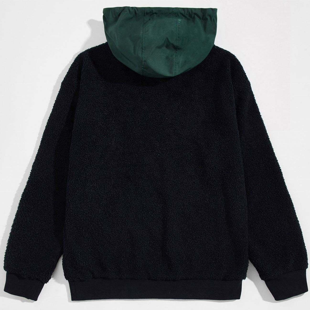 Pengilang OEM Pakaian Tersuai Lelaki Fleece Kapas Setengah Zip Perca Hoodies Pullover Sweatshirt dengan Poket Kargo Besar