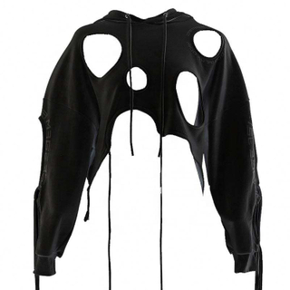 Sweat &agrave; capuche d&eacute;chir&eacute; en coton biologique, fabricant OEM, conception en gros, destruction personnalis&eacute;e, d&eacute;construit, &agrave; vendre