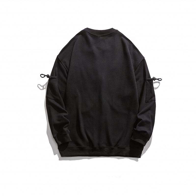OEM Manufacturer Custom Patchwork Pocket O Neck Pullover Long Sleeves Plus Size Hoodies Casual