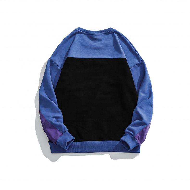OEM Manufacturer Custom Color Block O Neck Pullover Long Sleeves Plus Size Hoodies Casual