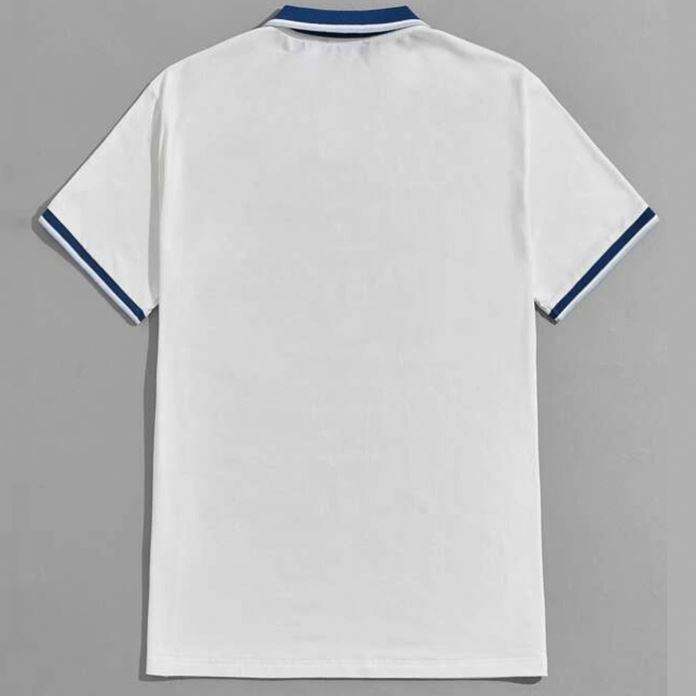 Пустая футболка с вышитым логотипом на заказ, мужская однотонная рубашка-поло для гольфа с контрастным воротником, мужская рубашка-поло с короткими рукавами