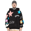 Benutzerdefinierte Graffiti -Druck Herrenhubern übergroße Woll -Kapuze -Sweatshirts