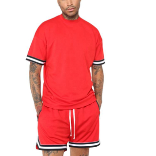 OEM Factory Custom Color Men Blank 2 Piece Short And T Shirt Set