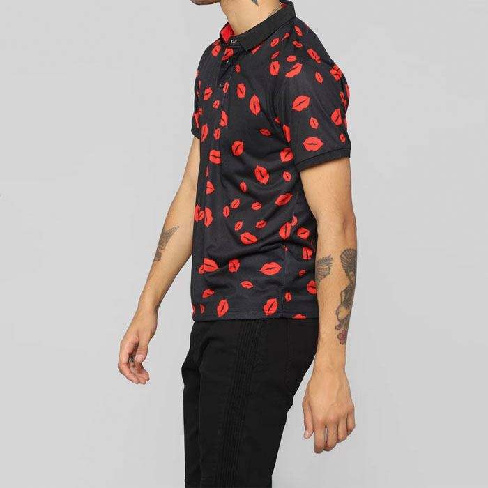 Висококачествена, гореща разпродажба, черна тениска за голф, мъжка тениска с щамповано копче