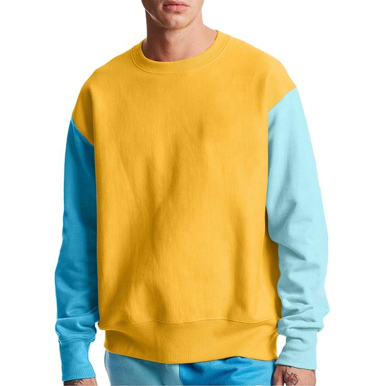 Men's Colorblocked Long Sleeve O Neck Sweatshirt Custom Print & Embroidered Logo