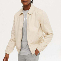 Custom Men's Spring Jackets Solid Color Elastic Hem Zip Fastening Men's Fashionable Jackets