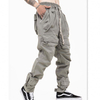 Oem Manufacturers Custom Logo Multi Pocket Cargo Pants Men Elastic Drawstring Waist Solid Color Utility Tactical Track Pants