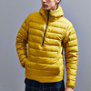 Men's Winter Wear Long Windbreaker Jacket Side Pockets Faux Fur Hood Slim Fit Zip-Up Puffer Jacket