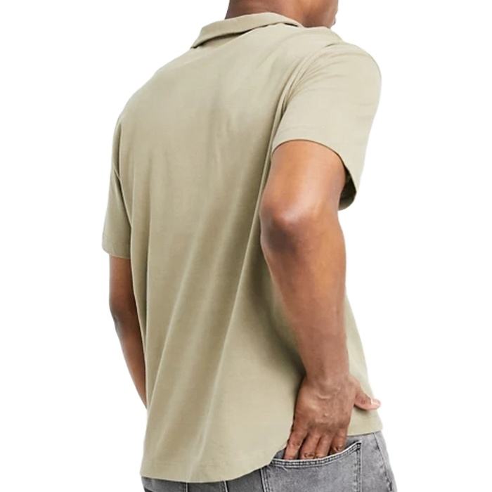 Custom Plain Cotton Tshirt Men Short Sleeve Blank Wrap Front V Neck T-shirts