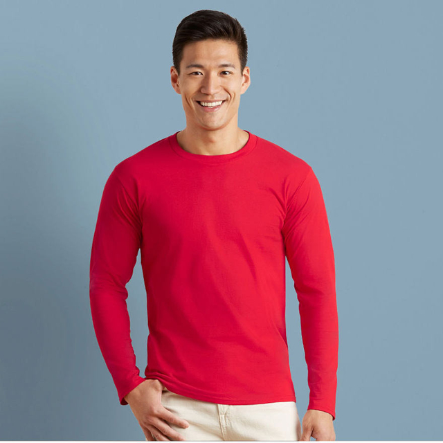 Oem 100 bomullsblomma casual full hylsa tshirts tillverkare anpassade män långärmad t -shirt